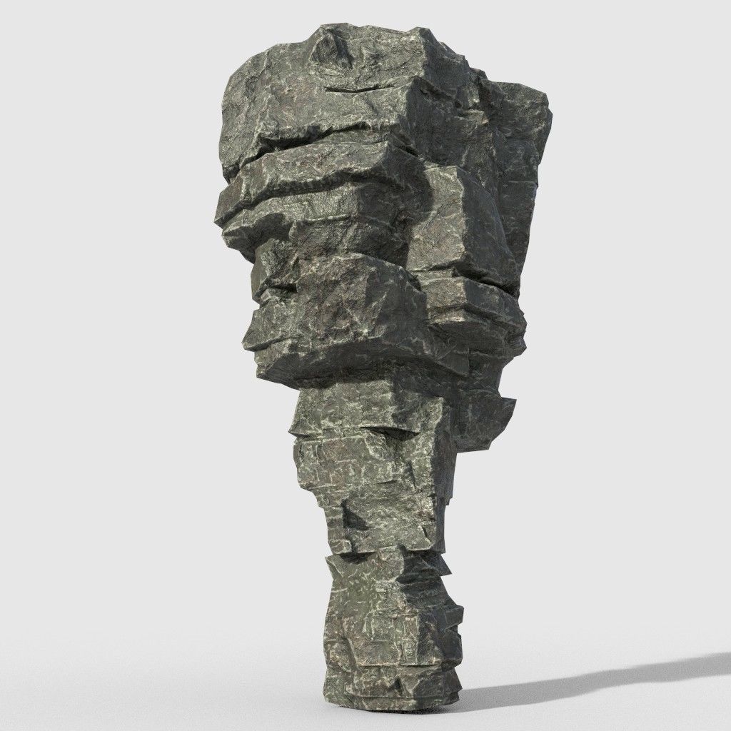 Low poly Beach Cliff Rock Low-poly 3D model_23