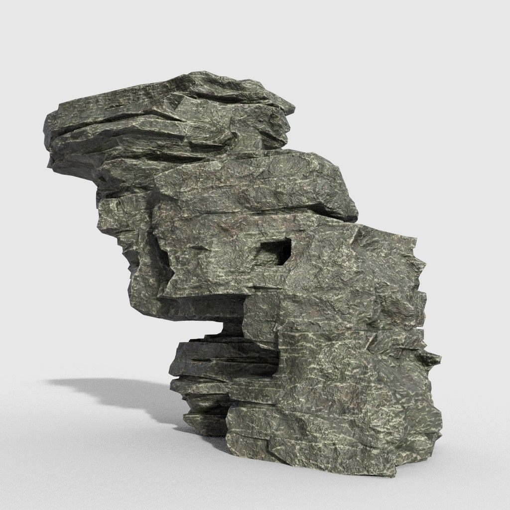 Low poly Beach Cliff Rock Low-poly 3D model_31