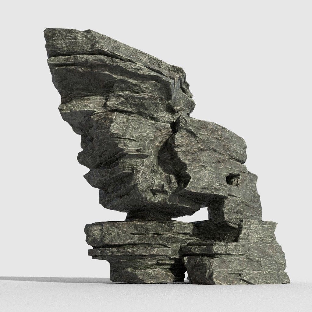 Low poly Beach Cliff Rock Low-poly 3D model_30