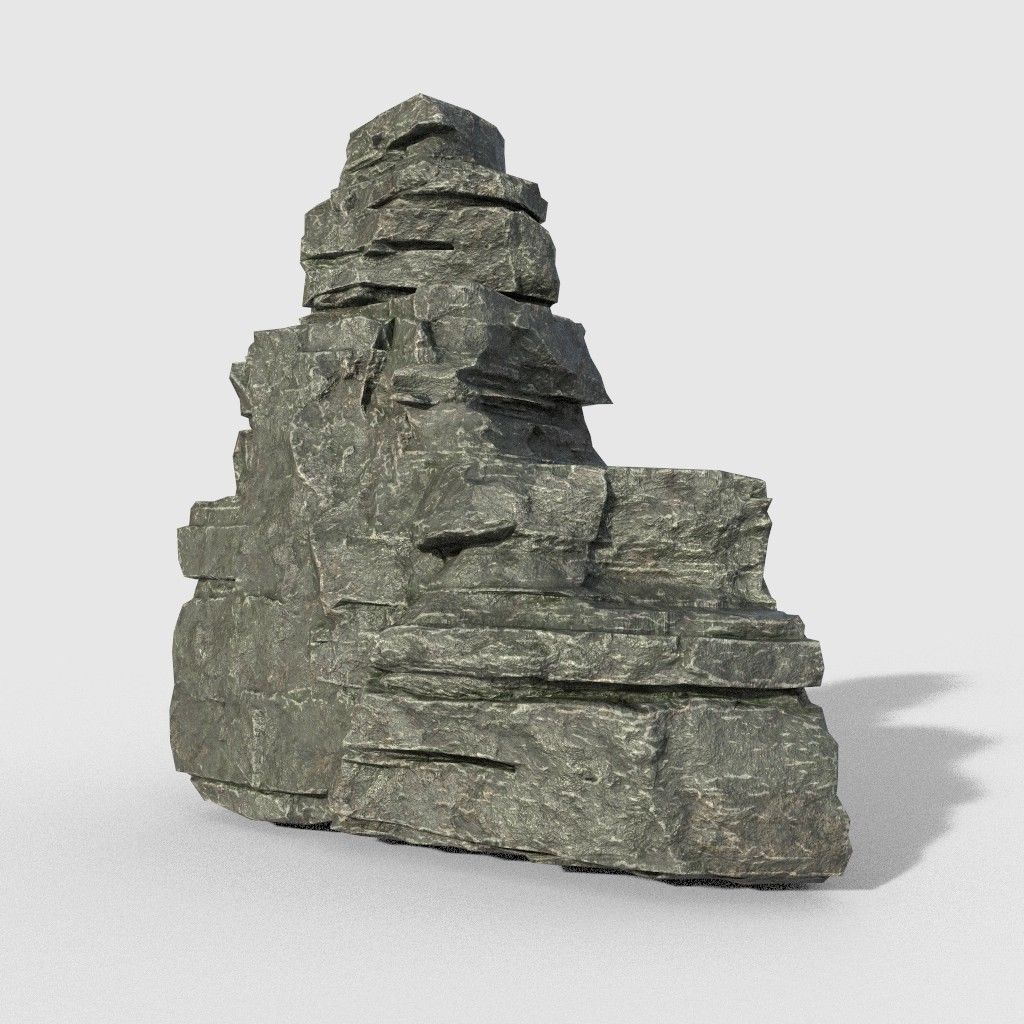 Low poly Beach Cliff Rock Low-poly 3D model_26
