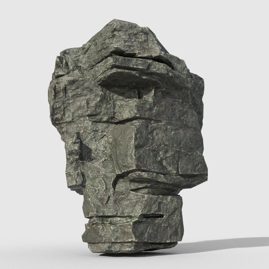 Low poly Beach Cliff Rock Low-poly 3D model_10