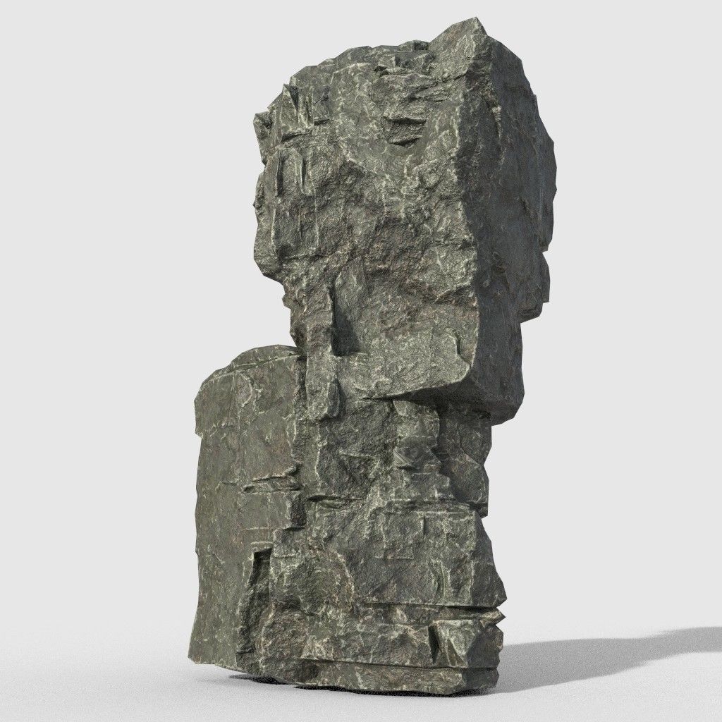 Low poly Beach Cliff Rock Low-poly 3D model_16