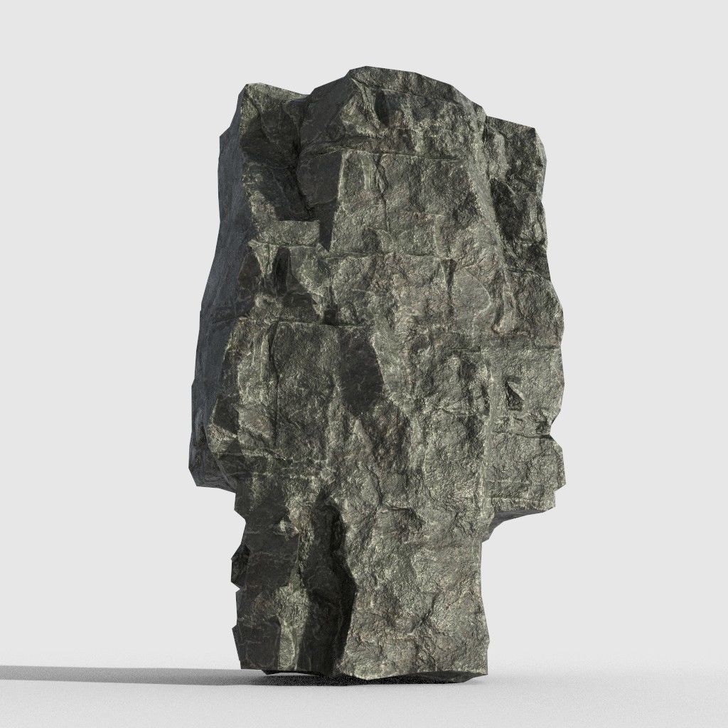 Low poly Beach Cliff Rock Low-poly 3D model_4