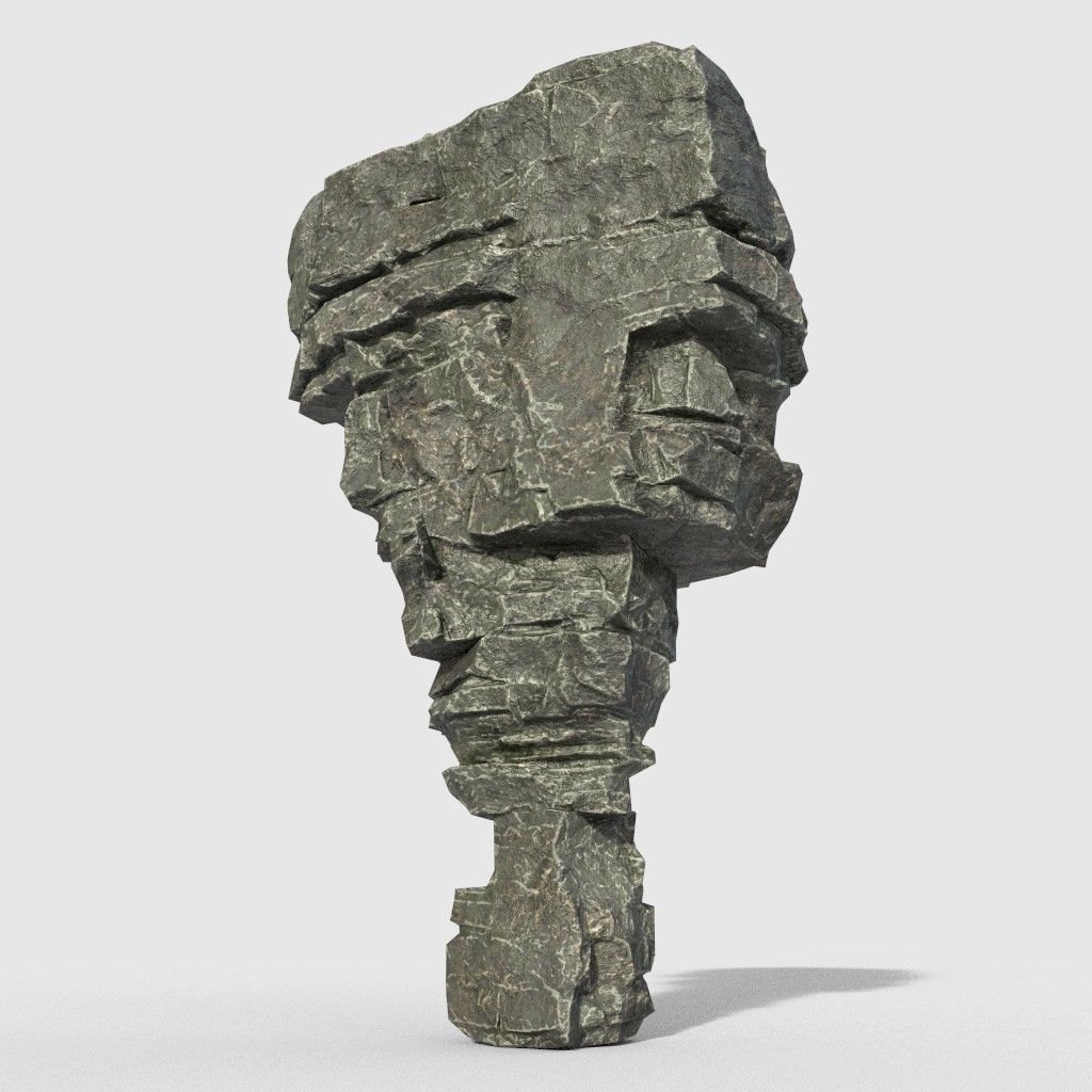 Low poly Beach Cliff Rock Low-poly 3D model_22