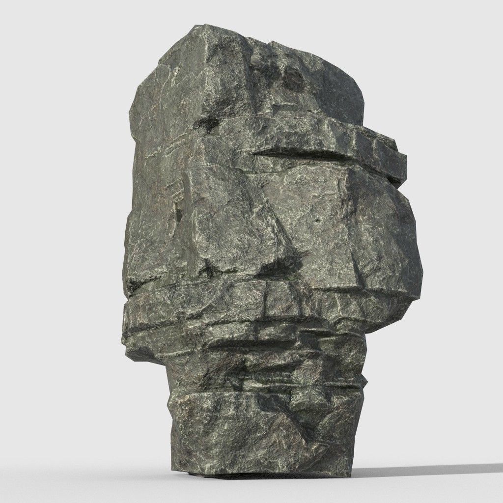 Low poly Beach Cliff Rock Low-poly 3D model_2