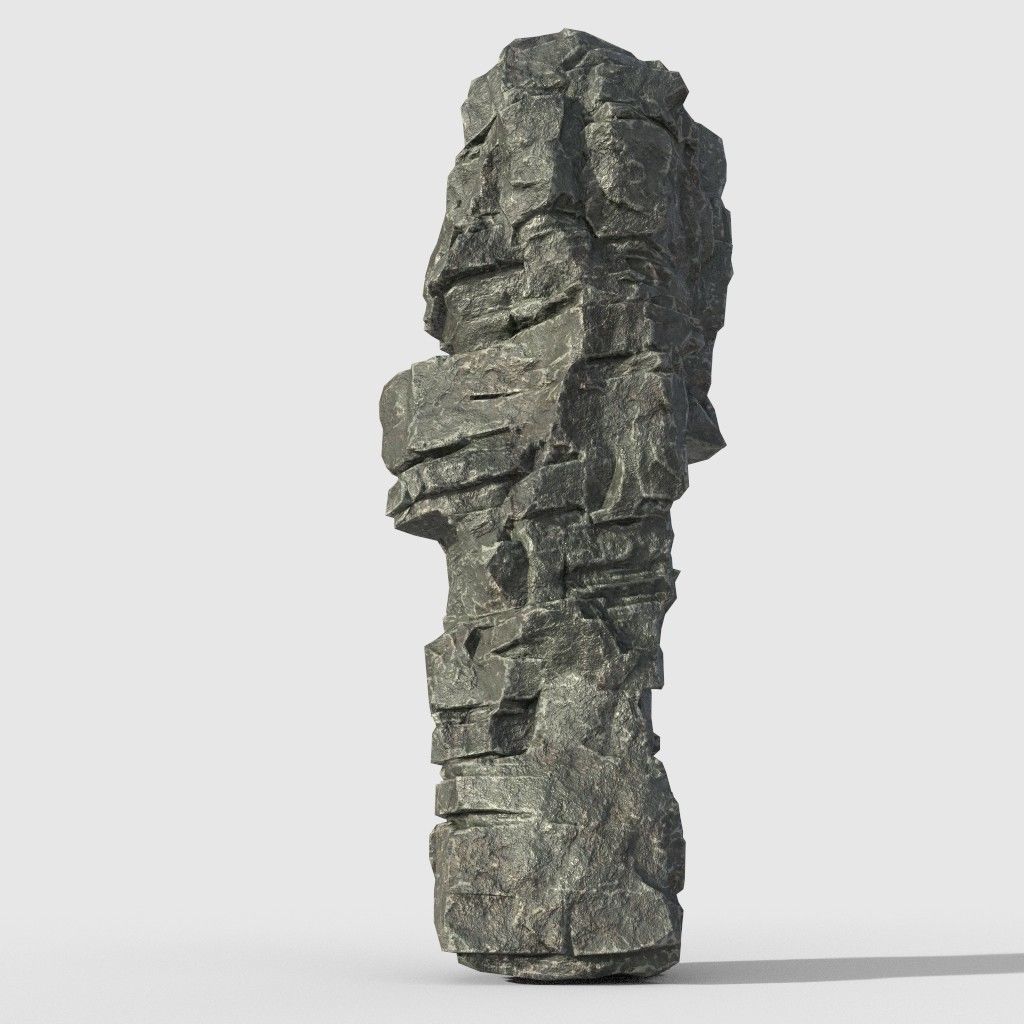 Low poly Beach Cliff Rock Low-poly 3D model_20