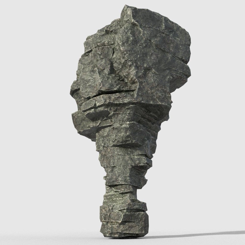 Low poly Beach Cliff Rock Low-poly 3D model_24