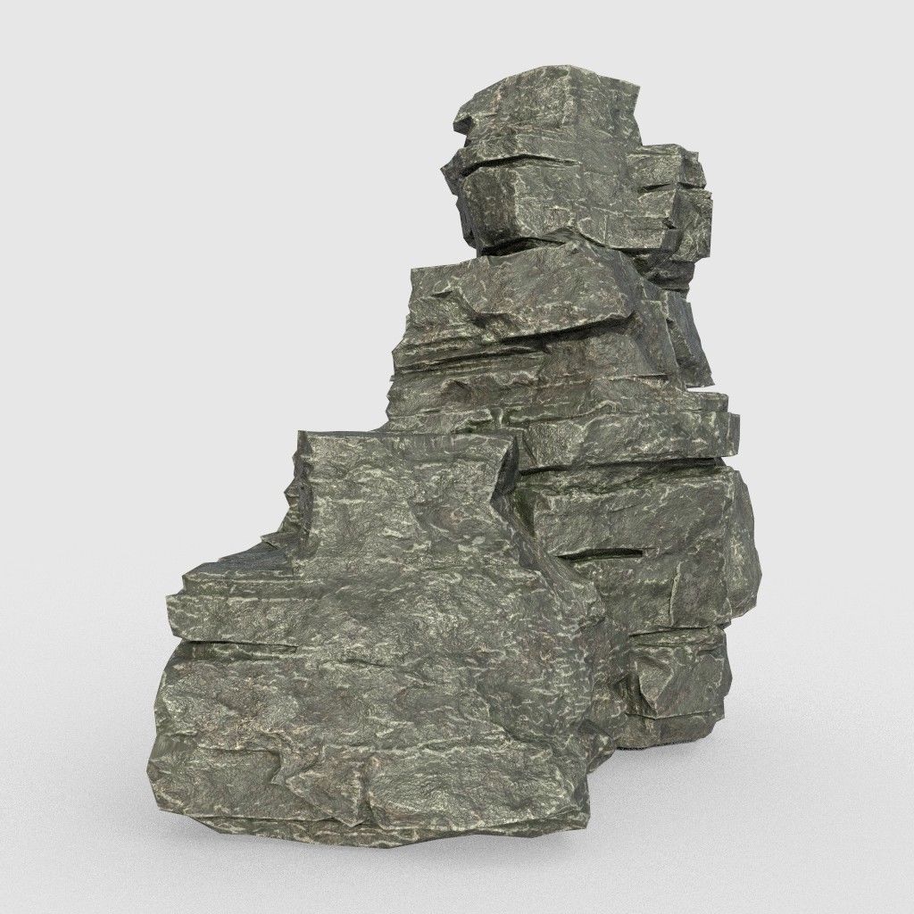 Low poly Beach Cliff Rock Low-poly 3D model_27