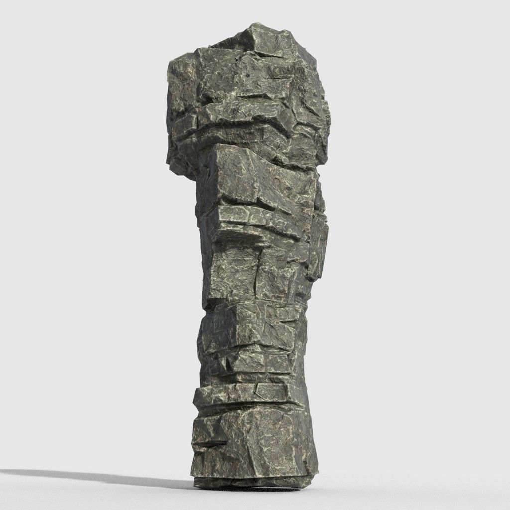 Low poly Beach Cliff Rock Low-poly 3D model_19