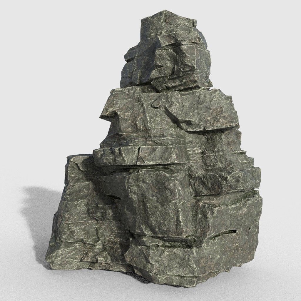 Low poly Beach Cliff Rock Low-poly 3D model_28