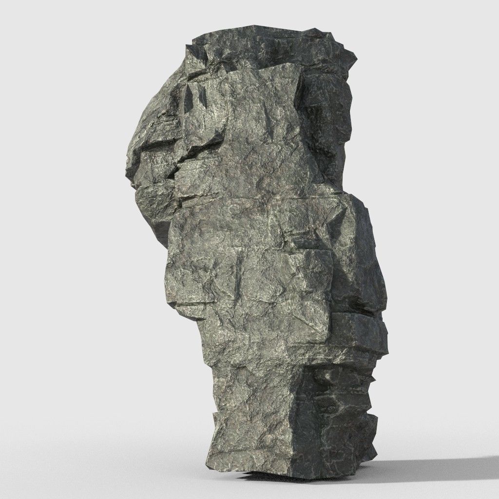 Low poly Beach Cliff Rock Low-poly 3D model_8