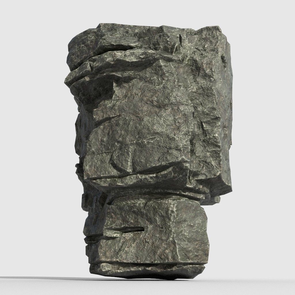 Low poly Beach Cliff Rock Low-poly 3D model_11