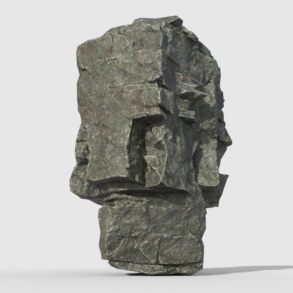 Low poly Beach Cliff Rock Low-poly 3D model_12