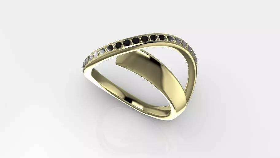 anello con diamanti taglio brillante 3D print model