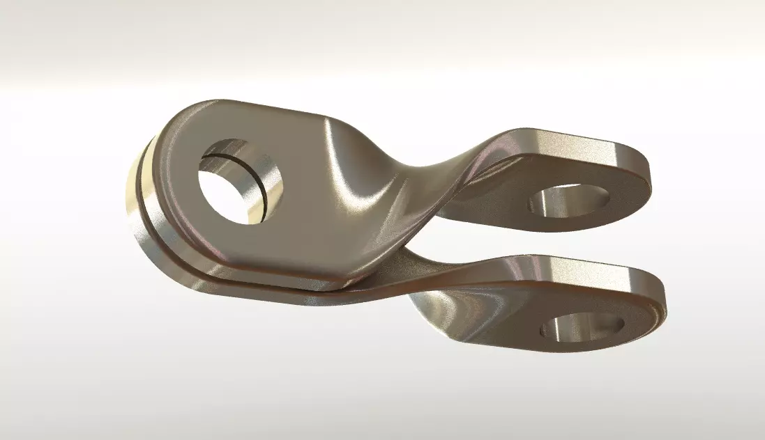 bract metal piece with two holes 3D print model