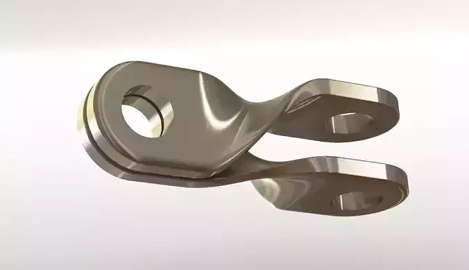 bract metal piece with two holes 3D print model