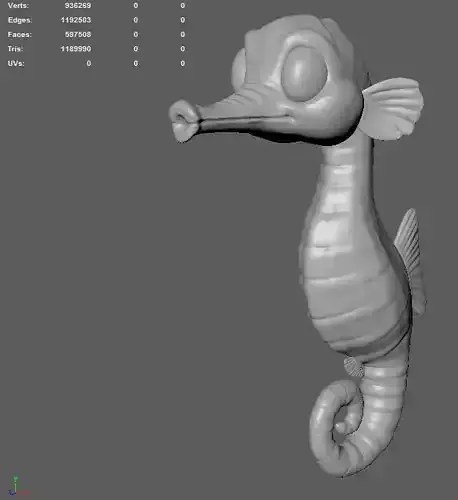 SEAHORSE SCULPT MODEL HIGH POLY 3D model