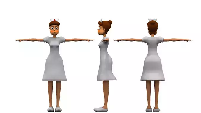  cartoon nurse 3d model