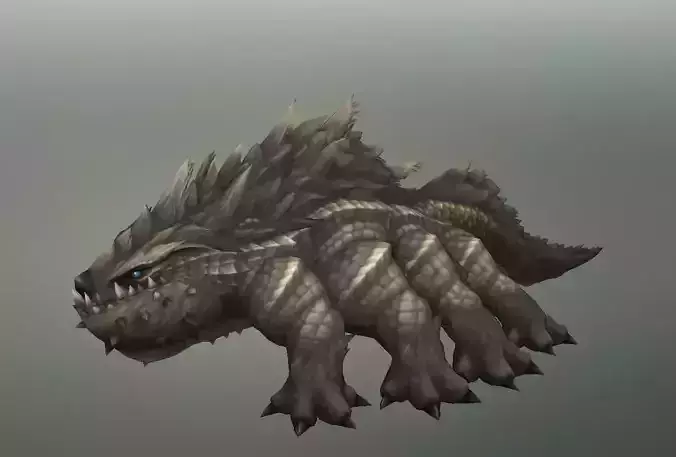 monster hand painting low poly Low-poly 3D model