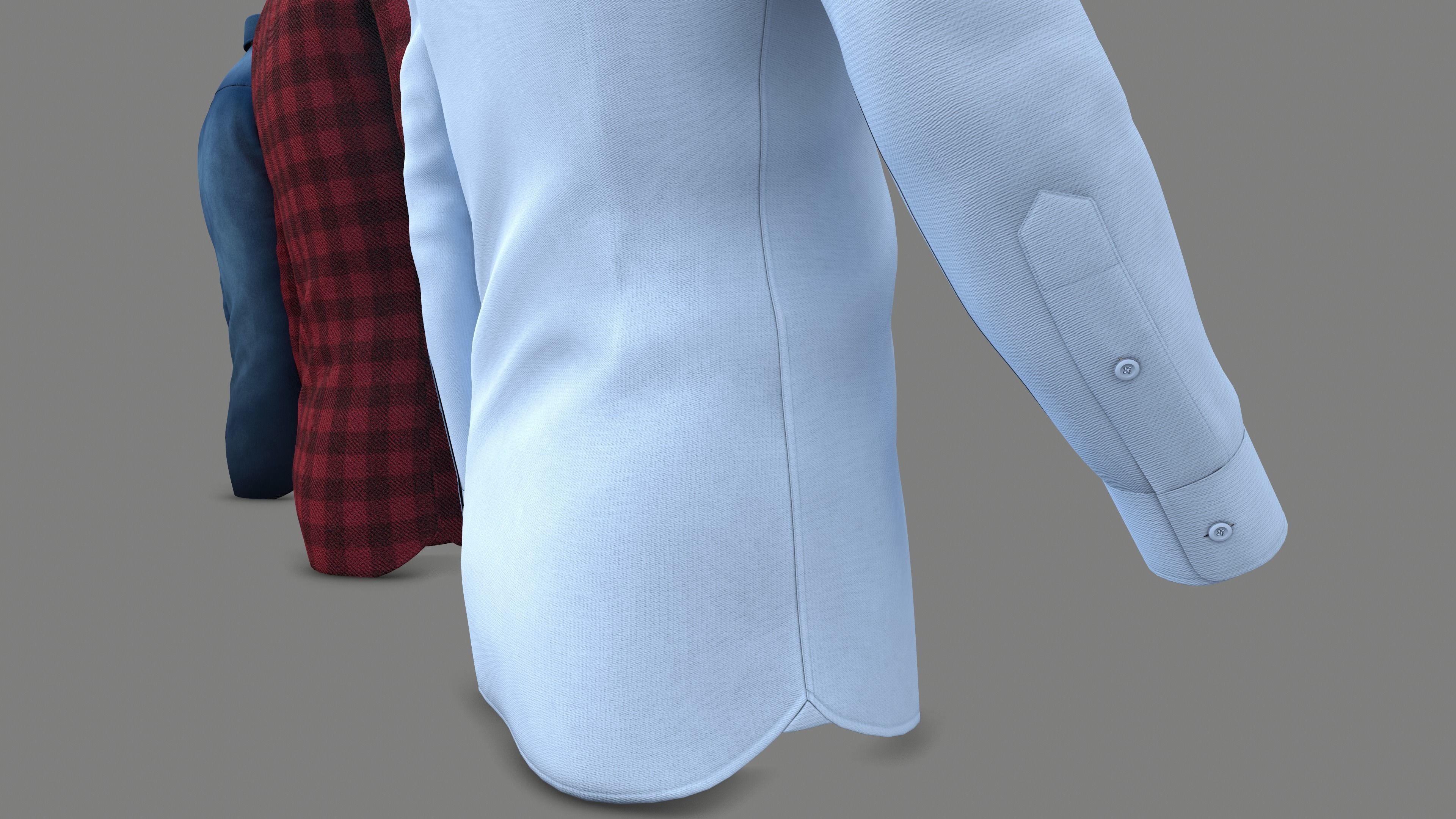 Men Shirts in 3 Colors 3D model_5