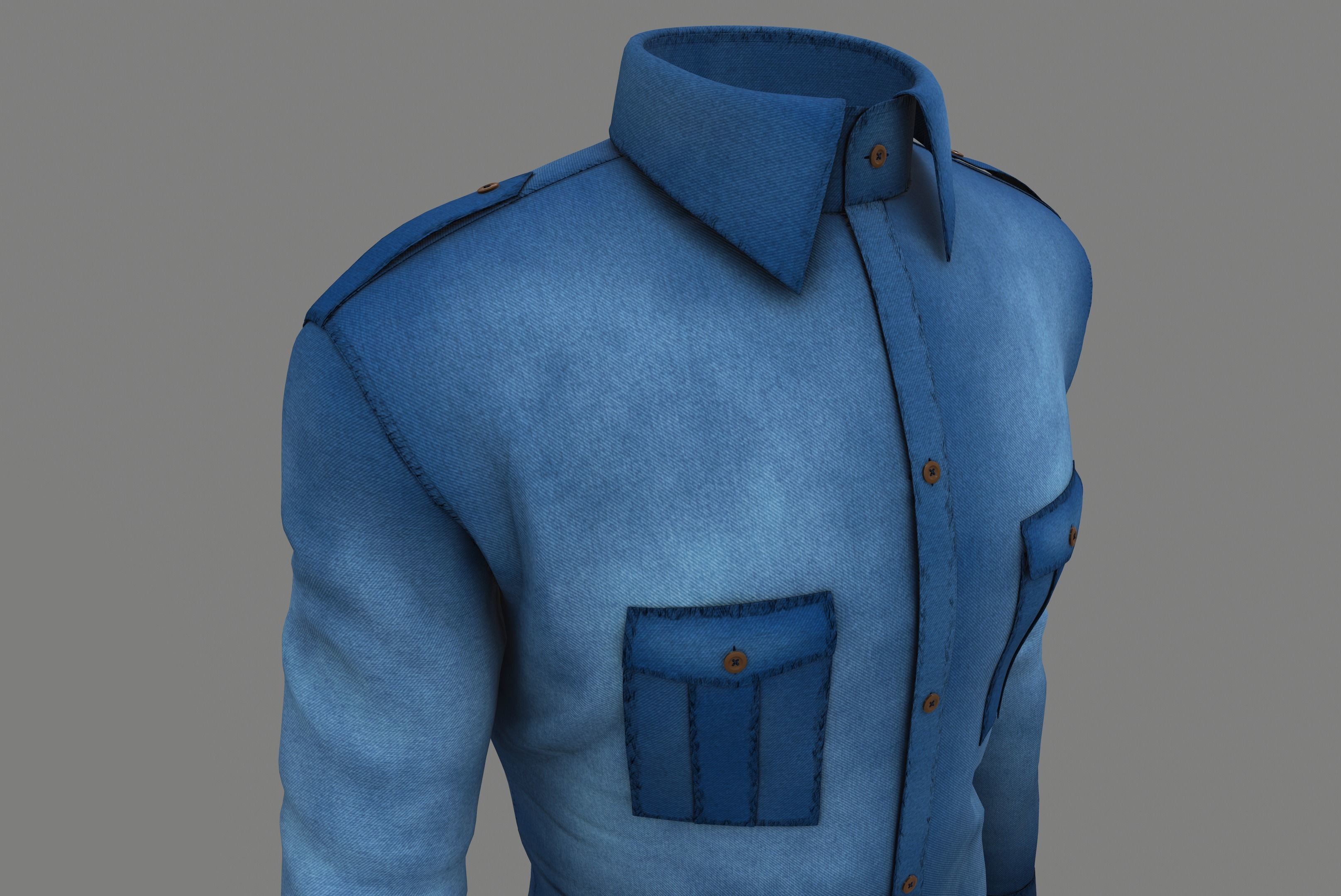 Men Shirts in 3 Colors 3D model_7