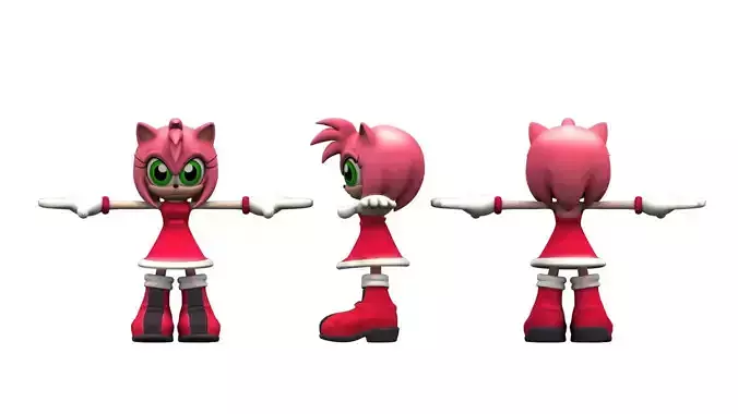 cartoon Amy Rose 3d model