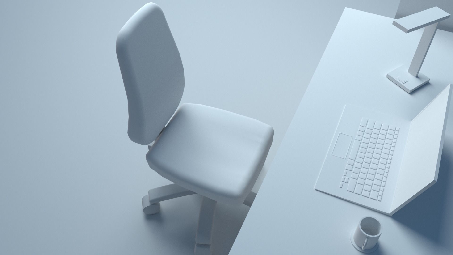 Office  Furniture Set Free 3D model_2