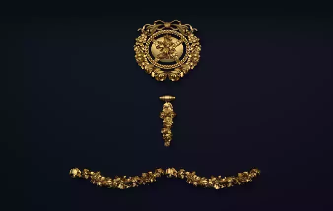 Classic decor ornament v-3D model 25 3D model