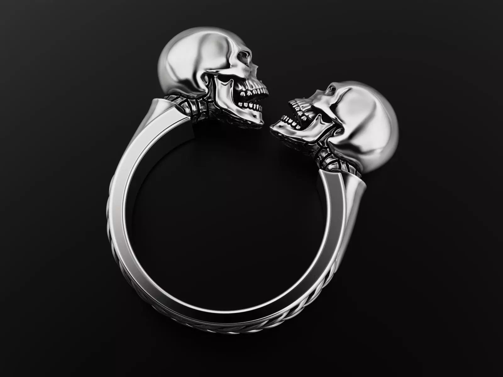 Twin skull ring Gemini 3D print model