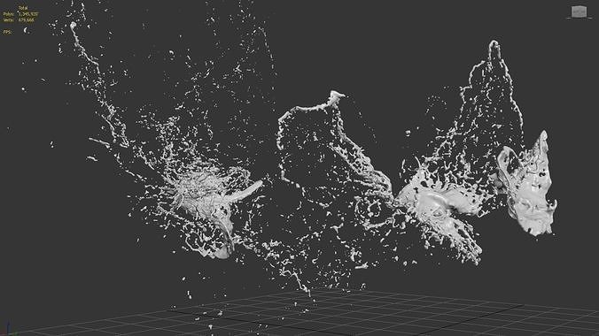 Water Splash Animation 3D model 3