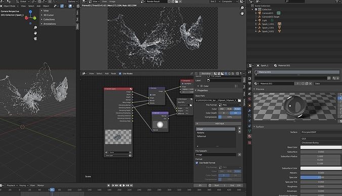 Water Splash Animation 3D model 2