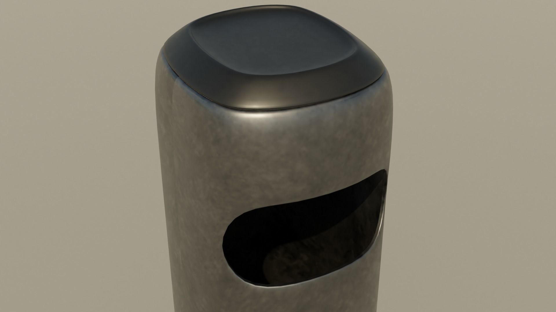 Cigarette Garbage Can - Lowpoly Trash Can Low-poly 3D model_6