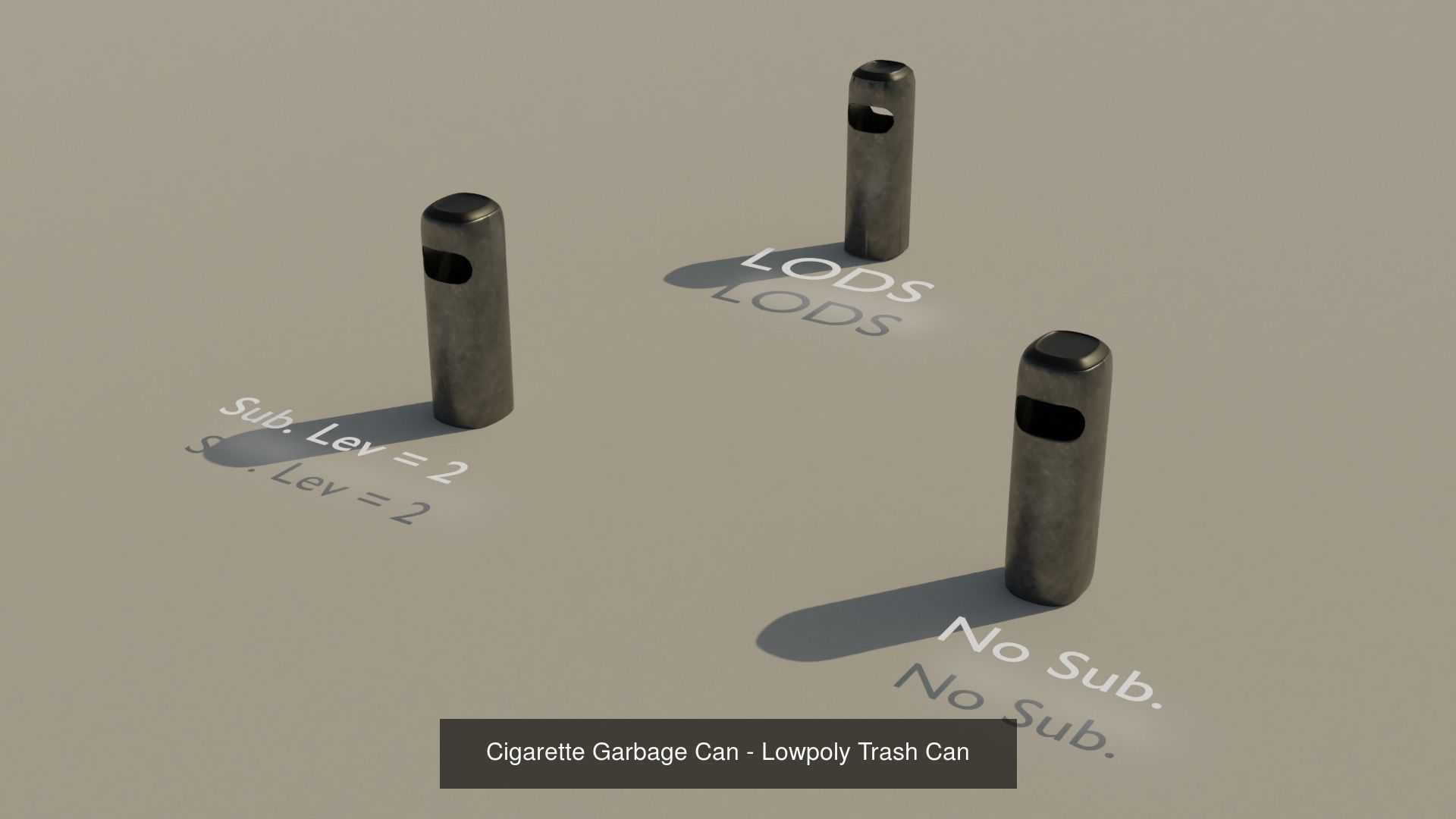 Garbage Can Container - Lowpoly Trash Box Collection _6