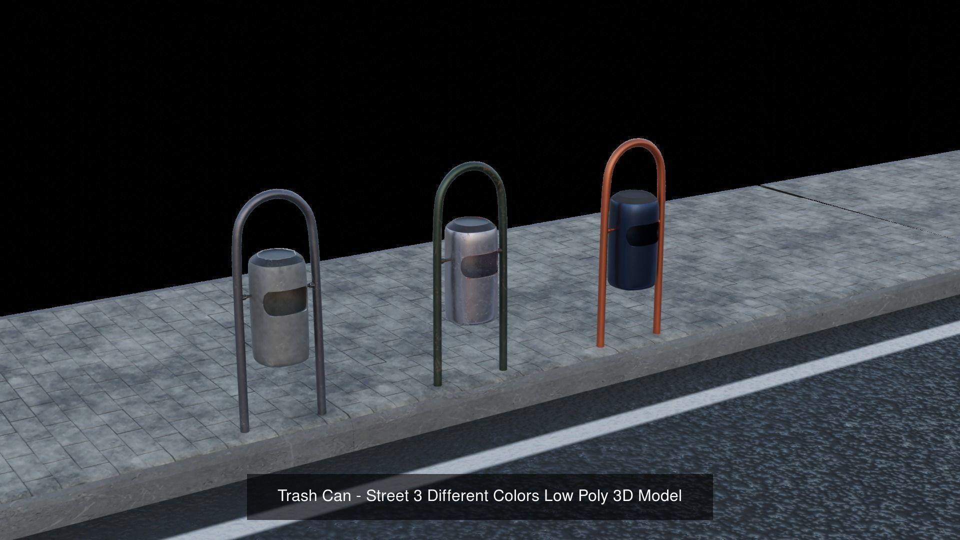 Garbage Can Container - Lowpoly Trash Box Collection _2