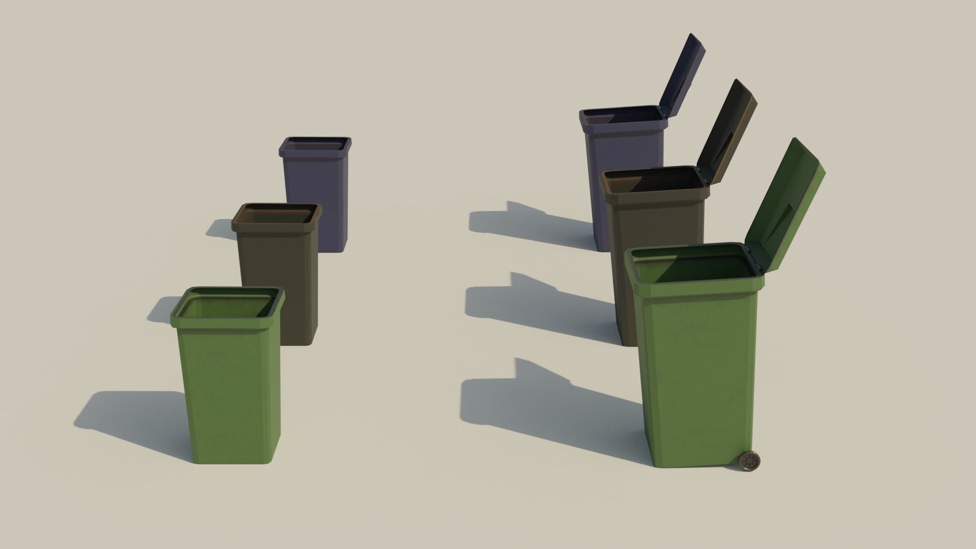 Garbage Can Container - Lowpoly Trash Box Collection _20