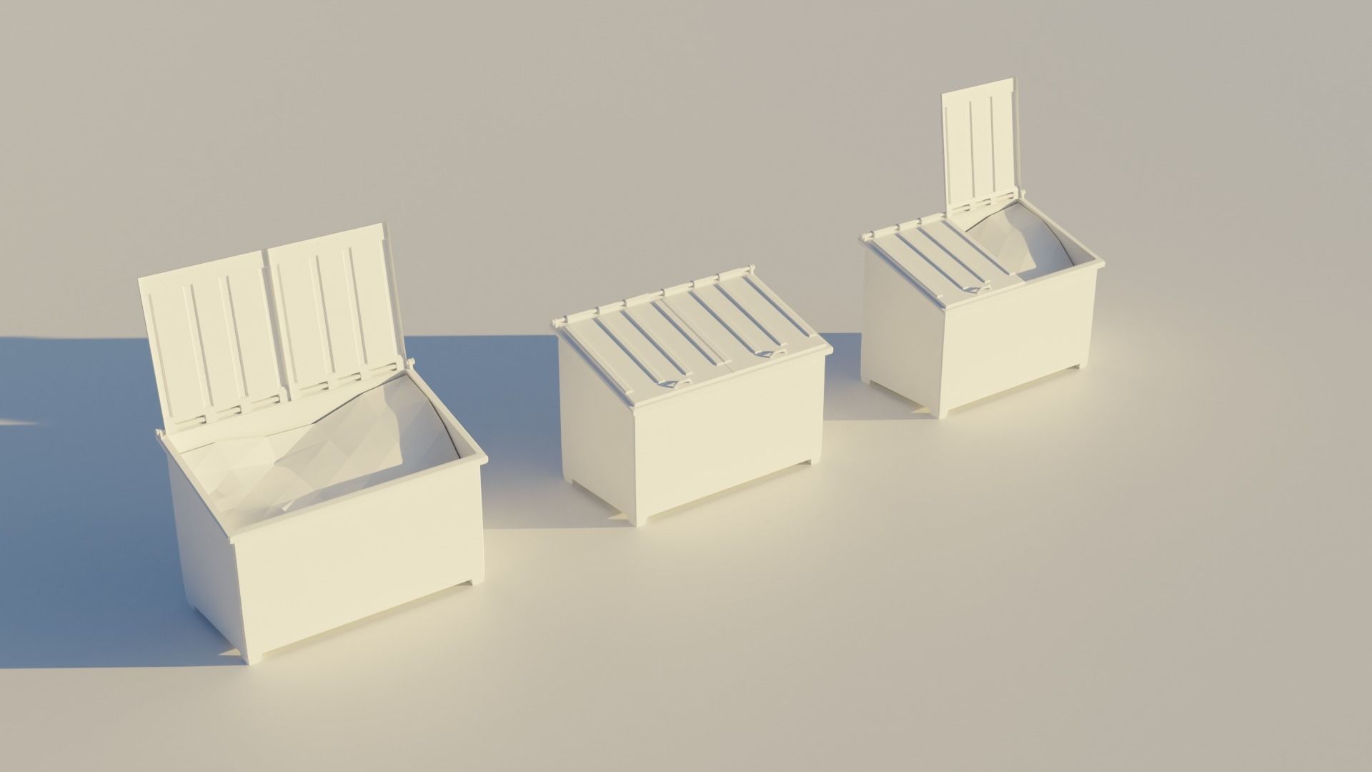 Garbage Can Container - Lowpoly Trash Box Collection _14