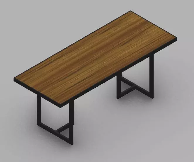 Wooden Table 10 3D model_0