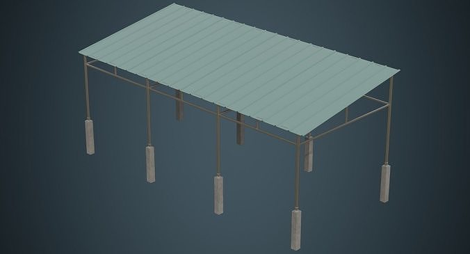 Warehouse Structure 1A Low-poly 3D model