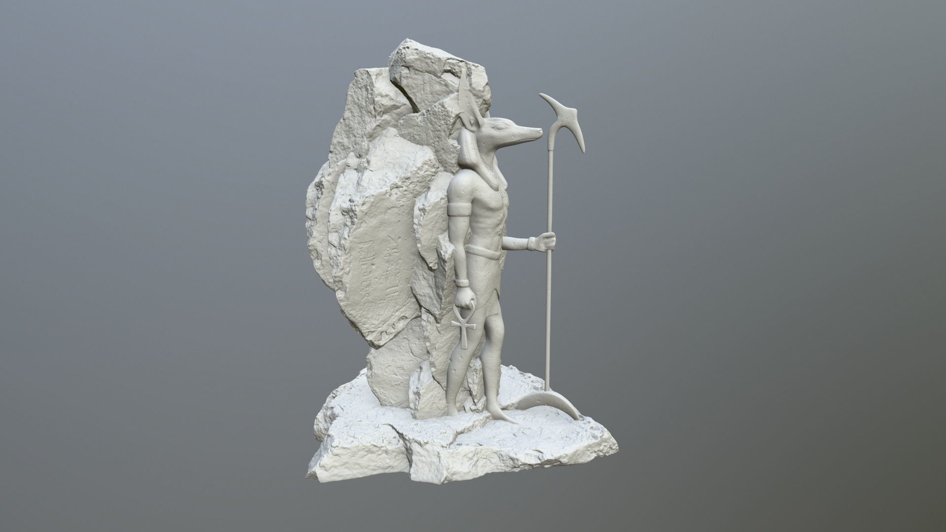 anibus statue of egyptian god 3D print model_1