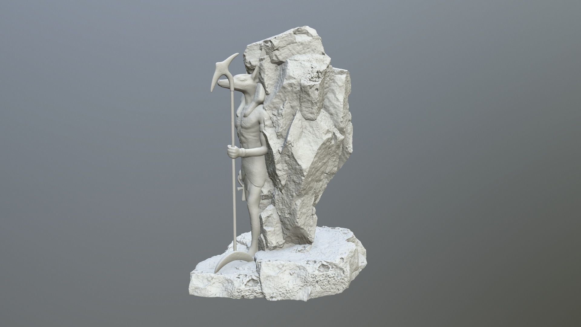 anibus statue of egyptian god 3D print model_6
