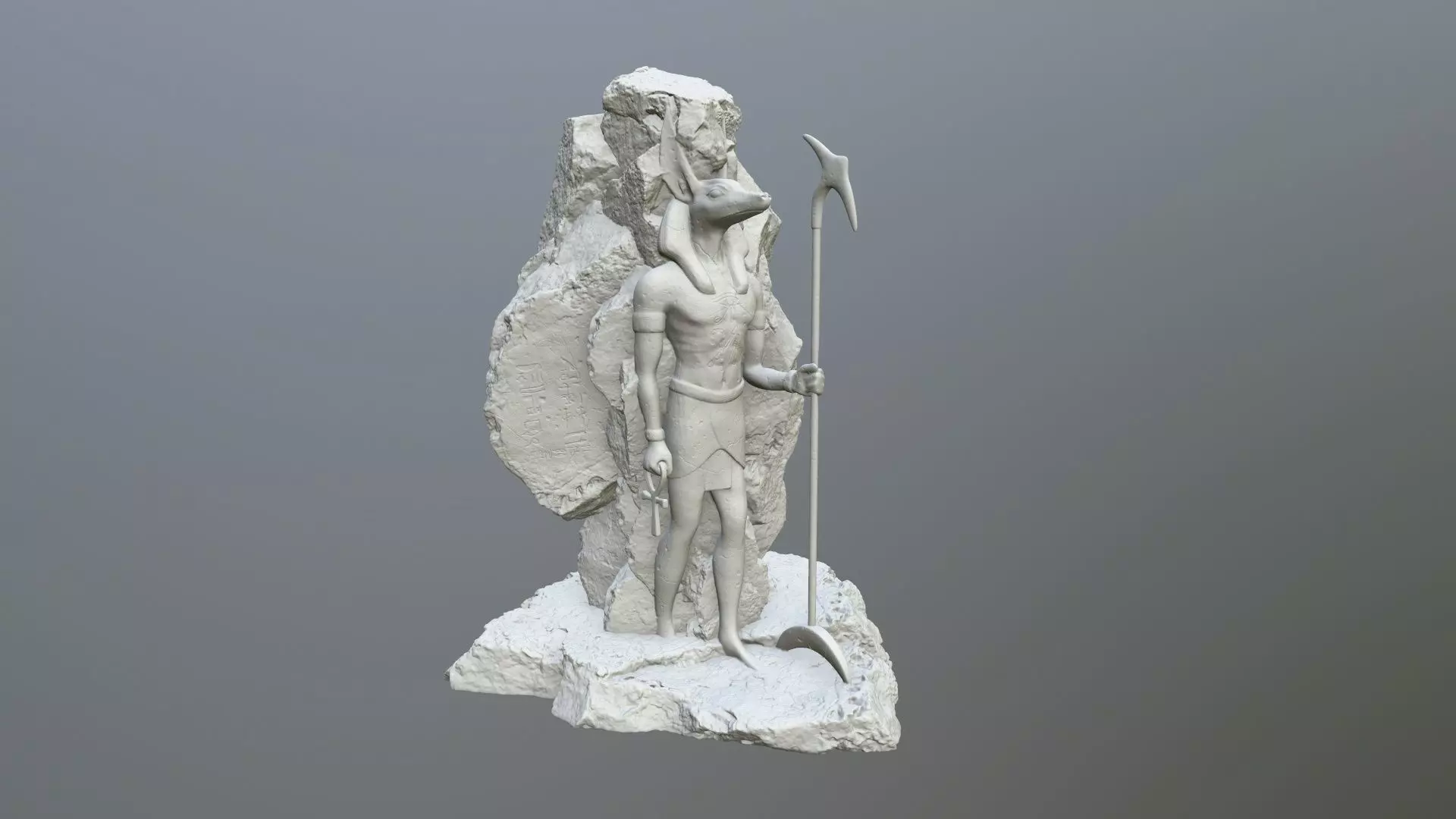 anibus statue of egyptian god 3D print model_0
