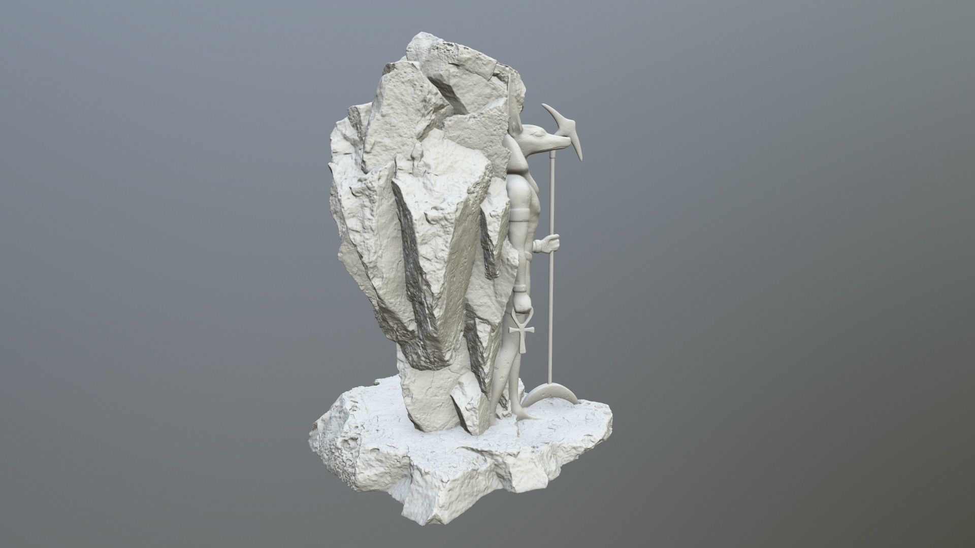 anibus statue of egyptian god 3D print model_2