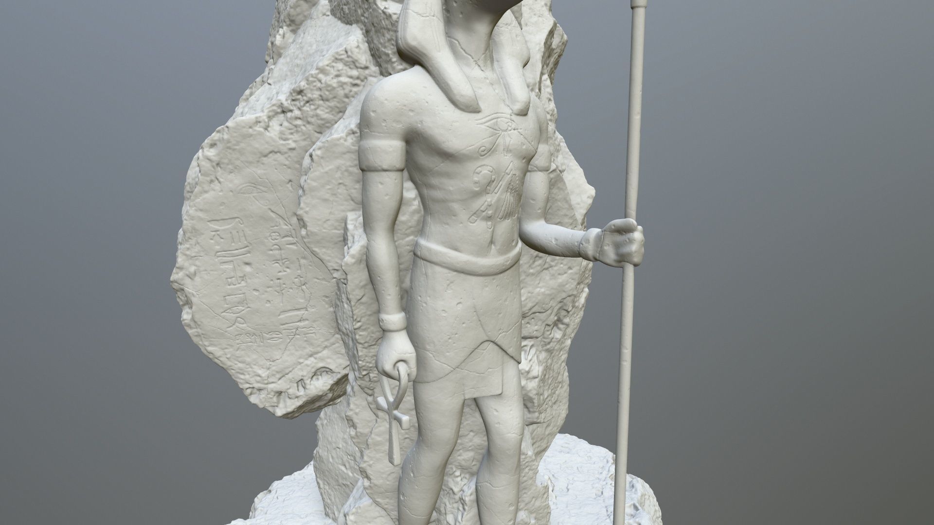 anibus statue of egyptian god 3D print model_9