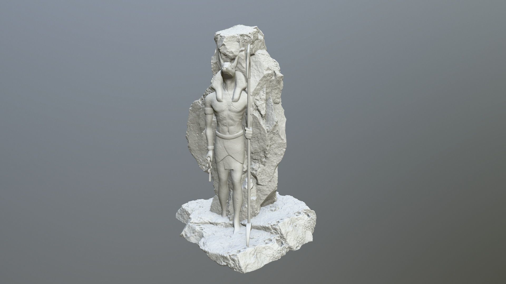 anibus statue of egyptian god 3D print model_7