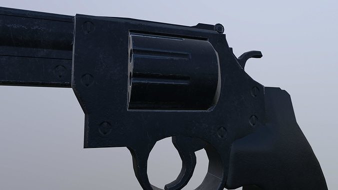 R8 revolver Low-poly 3D model