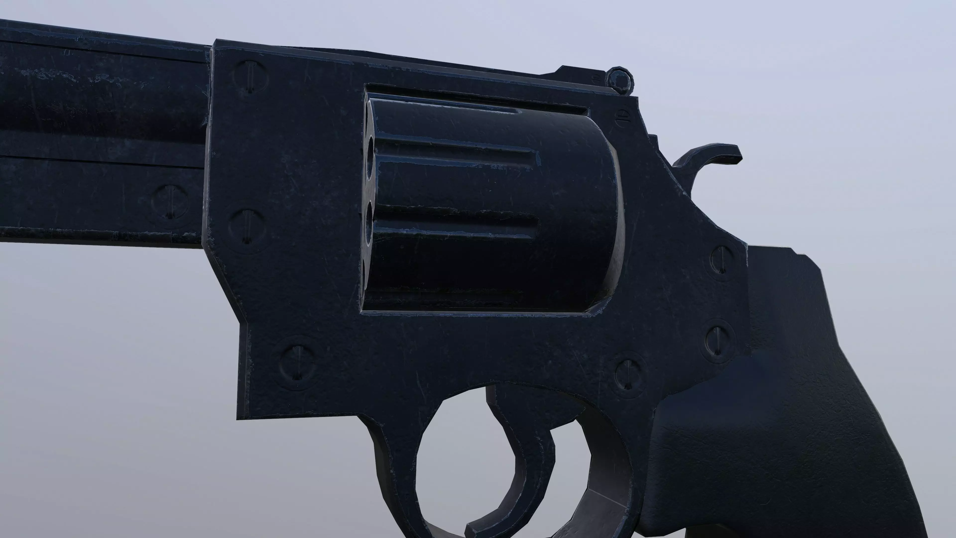 R8 revolver Low-poly 3D model_0