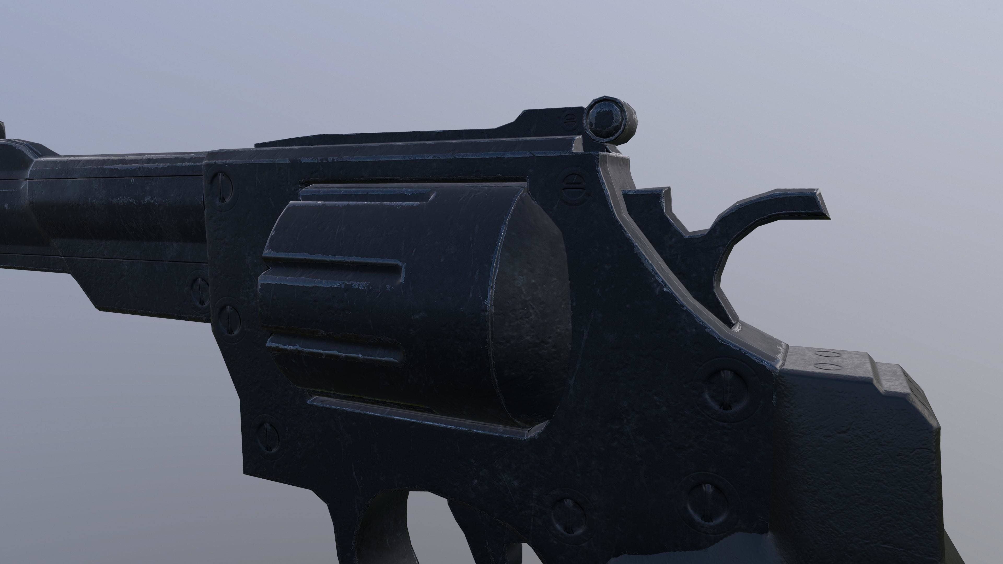 R8 revolver Low-poly 3D model_9