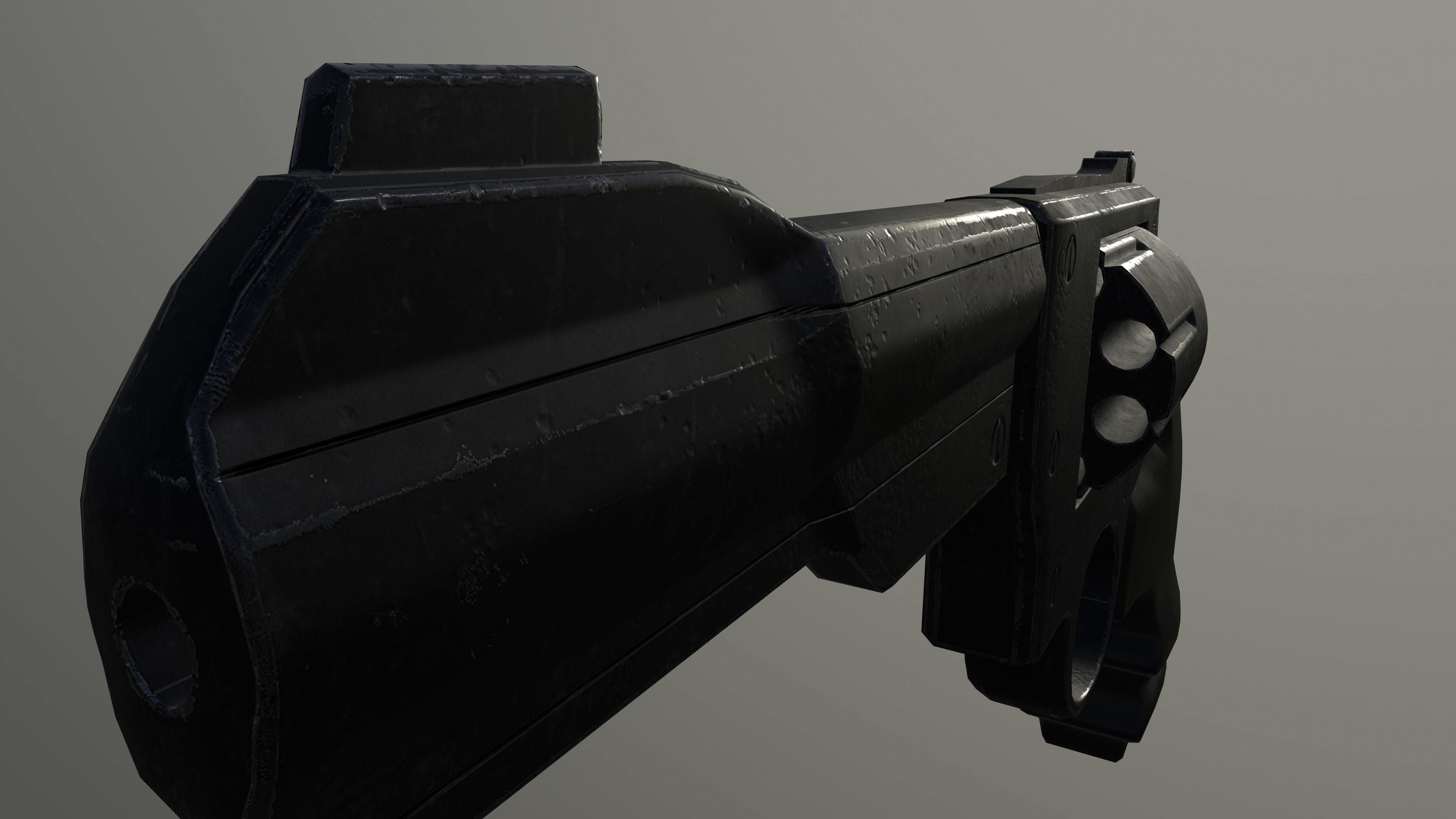 R8 revolver Low-poly 3D model_7