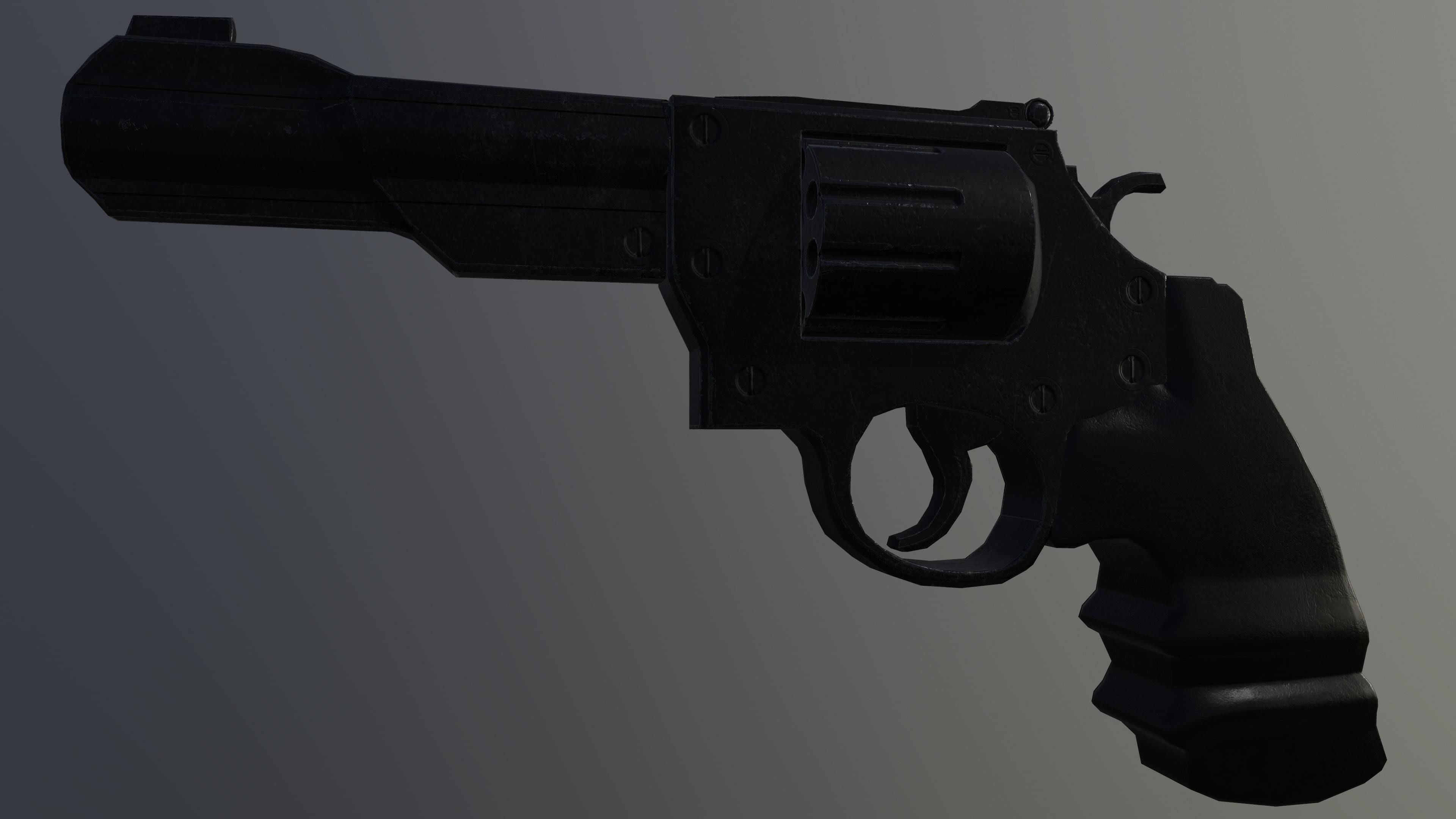 R8 revolver Low-poly 3D model_5