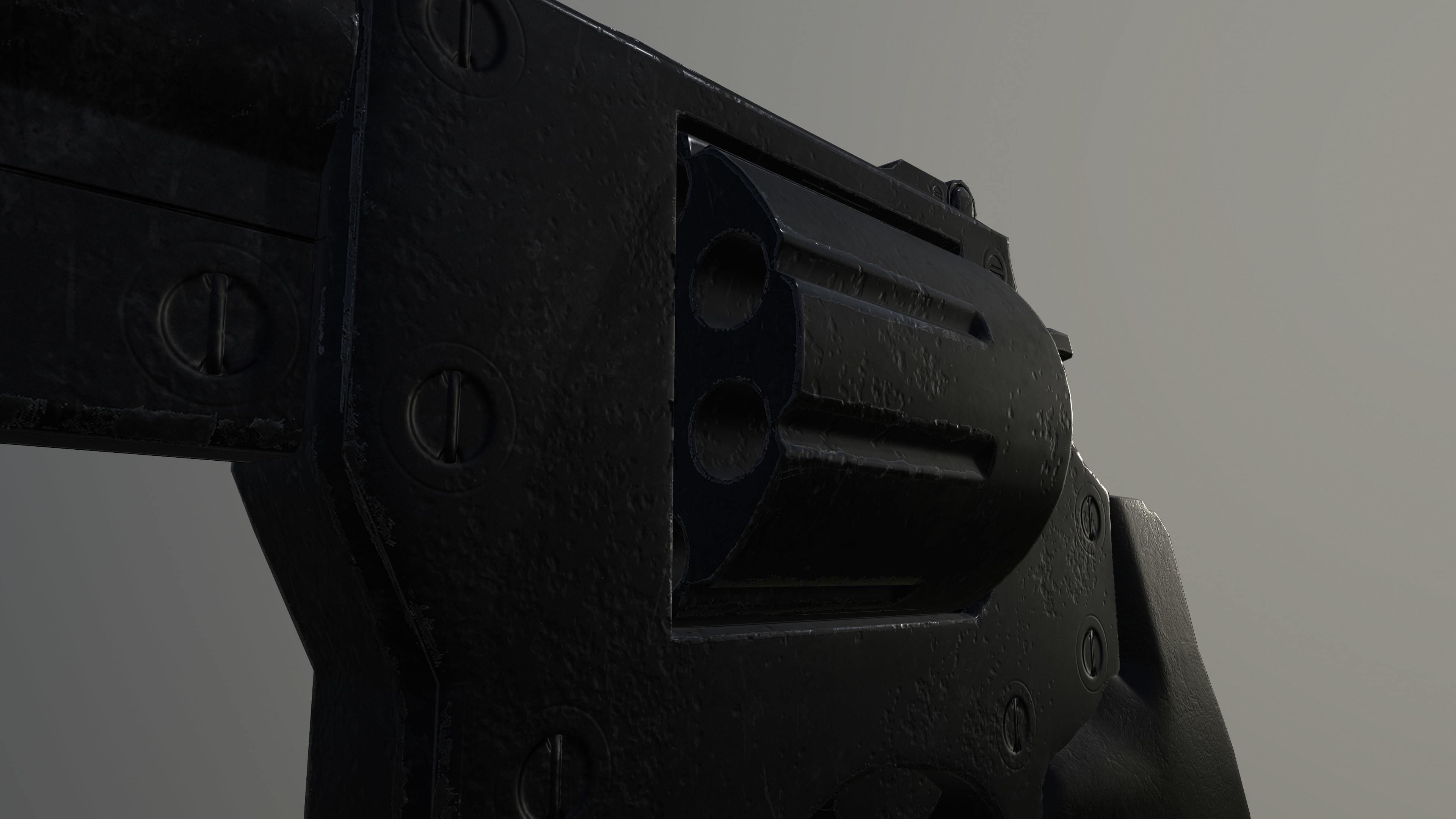 R8 revolver Low-poly 3D model_2